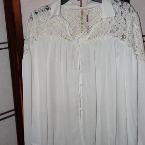 Women’s Long Sleeve Top with Lace on Shoulder From